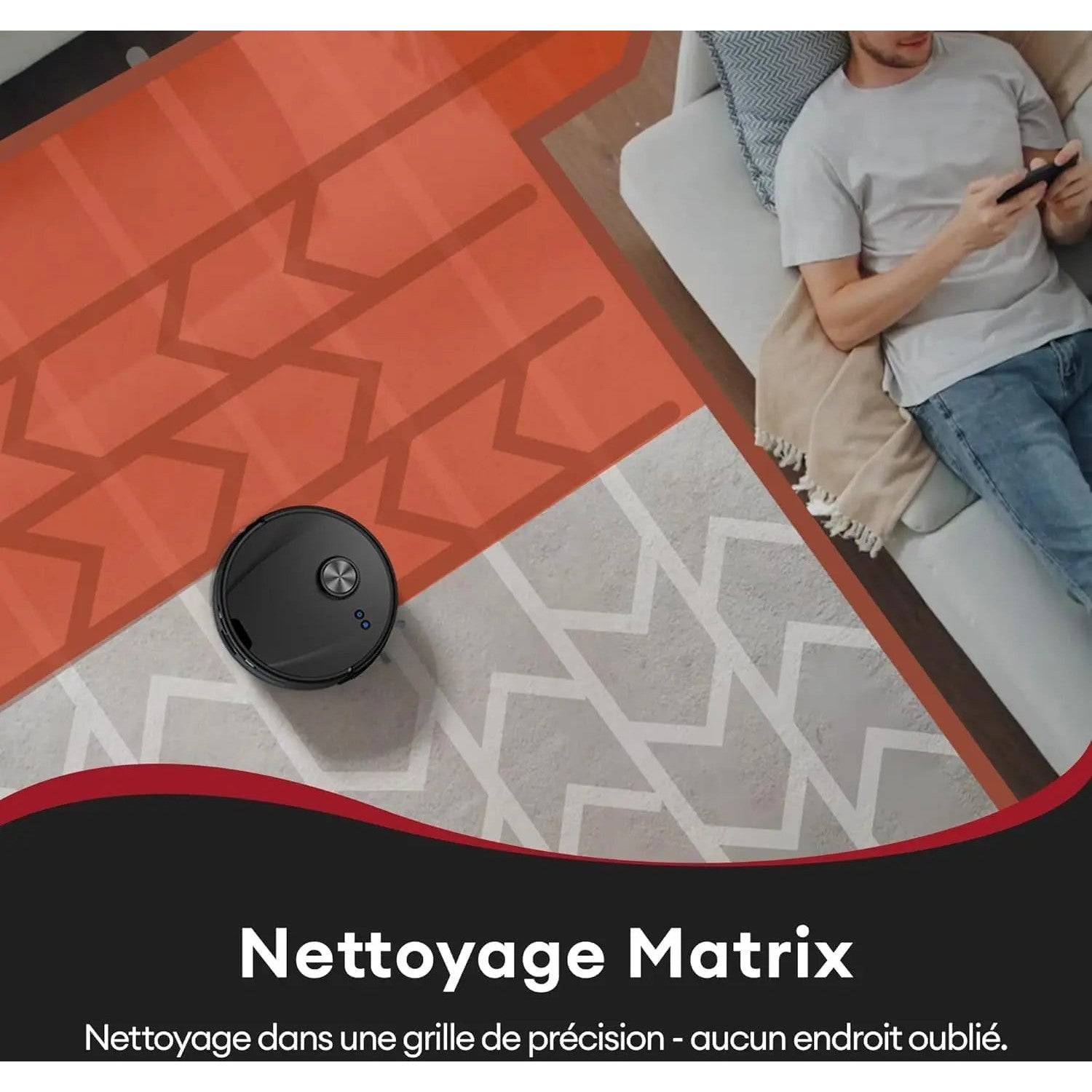 Ultenic T10 Lite Aspirateur Robot Laveur avec Station, 18000Pa Auto-Vidage, Navigation LiDAR, Cartographie Multi-étage, Connecté App/Alexa/Siri/IFTTT - Poils d’Animaux, Cheveux, Poussière et Moquette