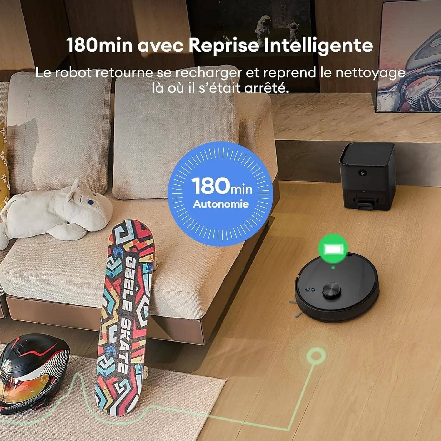 Ultenic T10 Lite Aspirateur Robot Laveur avec Station, 18000Pa Auto-Vidage, Navigation LiDAR, Cartographie Multi-étage, Connecté App/Alexa/Siri/IFTTT - Poils d’Animaux, Cheveux, Poussière et Moquette