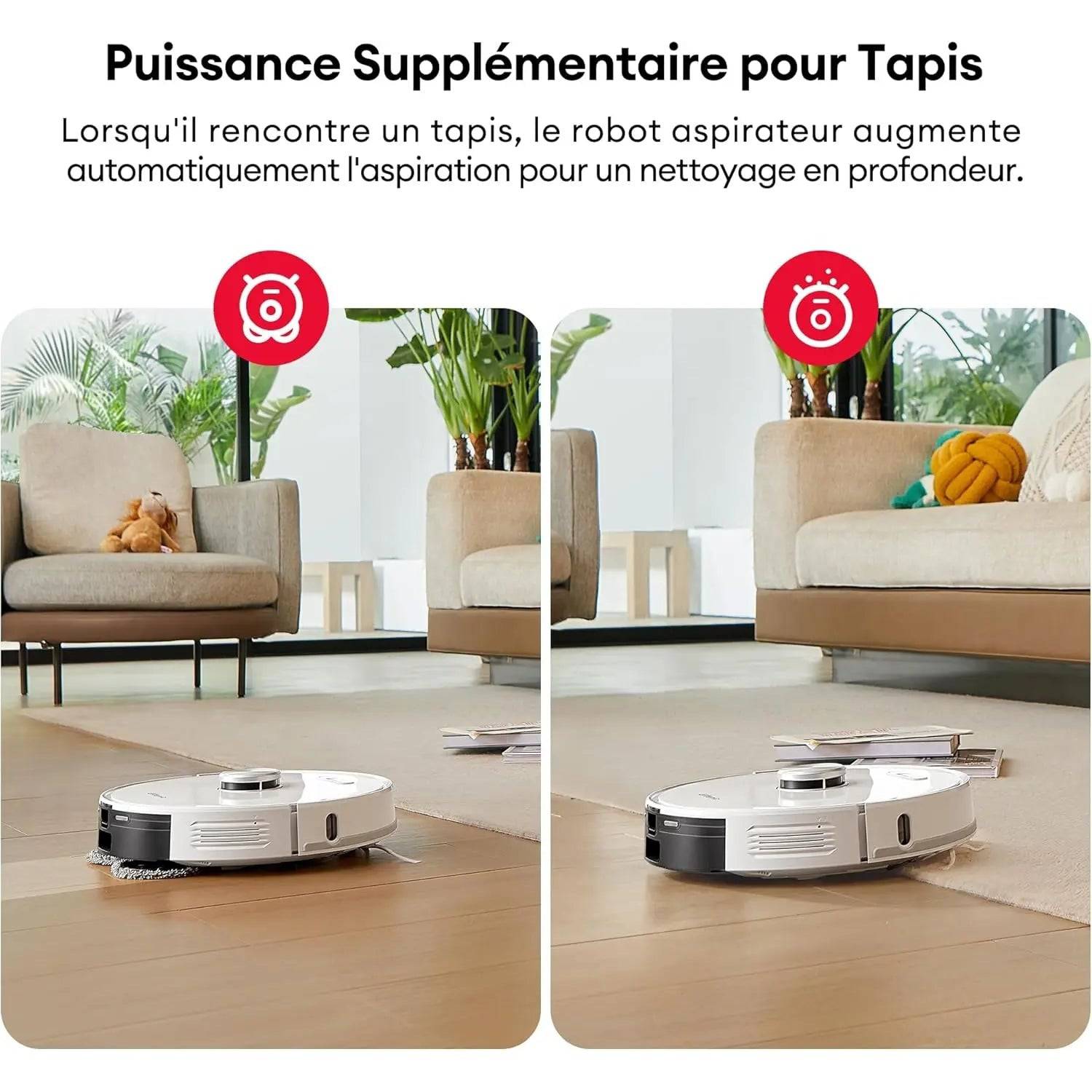 Ultenic T10 Pro Aspirateur Robot Laveur, Station Auto-Vidage 4000pa, Lavage à Serpillière Rotative, Navigation Lidar Cartographie, 200Min Autonomie, Connecté App et Alexa, Détection de Tapis