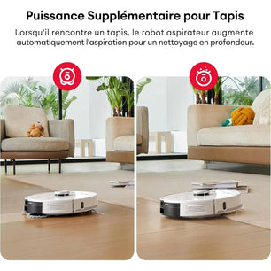Ultenic T10 Pro Aspirateur Robot Laveur, Station Auto-Vidage 4000pa, Lavage à Serpillière Rotative, Navigation Lidar Cartographie, 200Min Autonomie, Connecté App et Alexa, Détection de Tapis