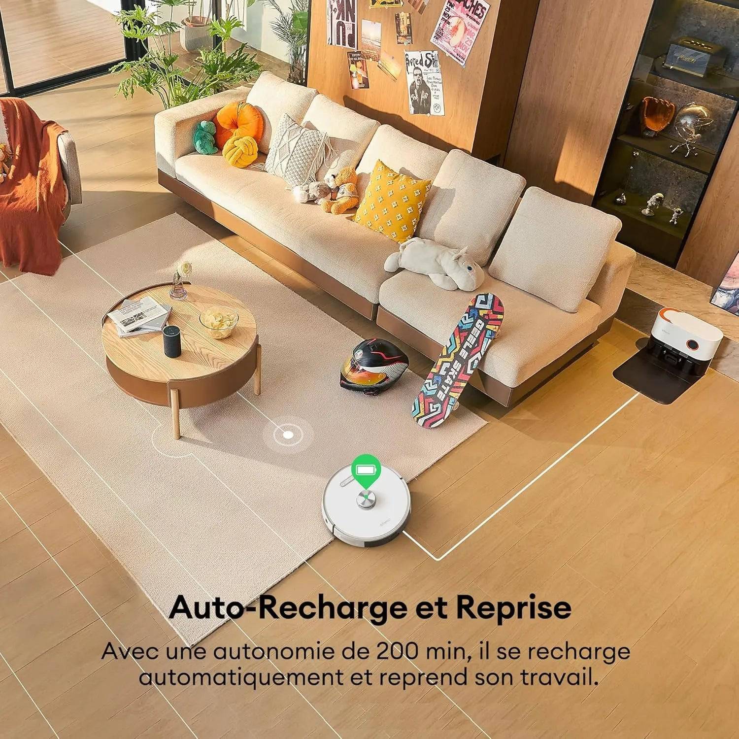 Ultenic T10 Pro Aspirateur Robot Laveur, Station Auto-Vidage 4000pa, Lavage à Serpillière Rotative, Navigation Lidar Cartographie, 200Min Autonomie, Connecté App et Alexa, Détection de Tapis