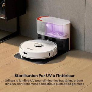 Ultenic T10 Pro Aspirateur Robot Laveur, Station Auto-Vidage 4000pa, Lavage à Serpillière Rotative, Navigation Lidar Cartographie, 200Min Autonomie, Connecté App et Alexa, Détection de Tapis