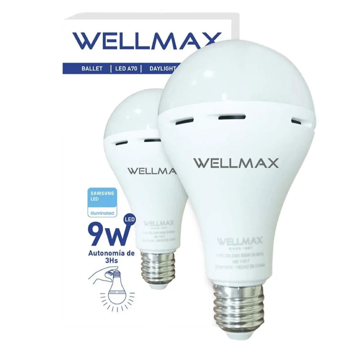 WELLMAX Ampoule Rechargeable 9W - Lumière Continue, Économie - Cpourtoi.Net