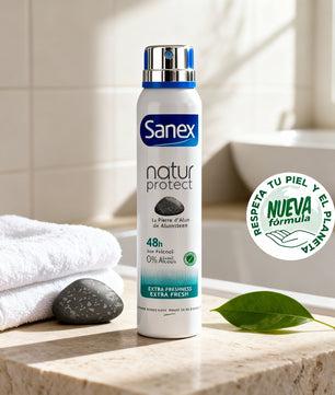 Déodorant Spray Sanex Natur Protect 48H à la Pierre d'Alun et 0% d'Alcool