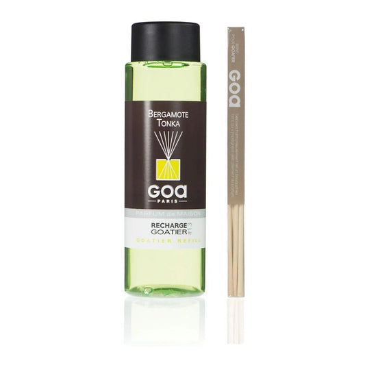 Recharge de parfum Bergamote Tonka - Goa 250ml + 1 pack rotin