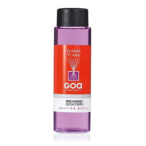 Recharge Goa Jasmin Ylang 250 ML pour diffuseur à bâtonnets, parfum raffiné aux notes florales douces pour une ambiance élégante à la maison.