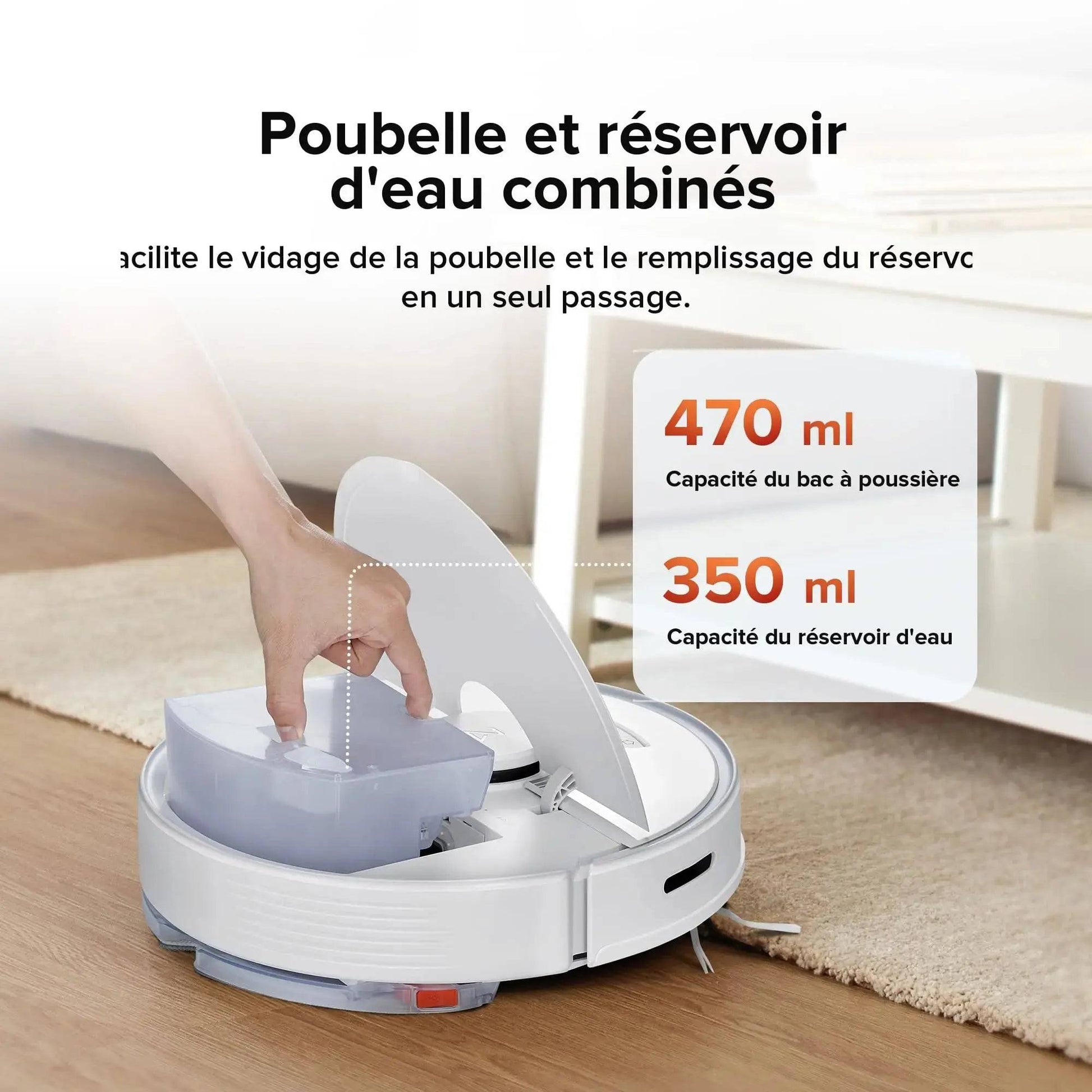 roborock Q7 Max Robot aspirateur Laveur 2 en 1, Aspiration de 4200Pa, Navigation PreciSense LiDAR, 3D Cartographie, 180min Durée, Zones Interdites, Routines Personnalisées, Contrôle APP/Alexa, Blanc Cpourtoi.Net