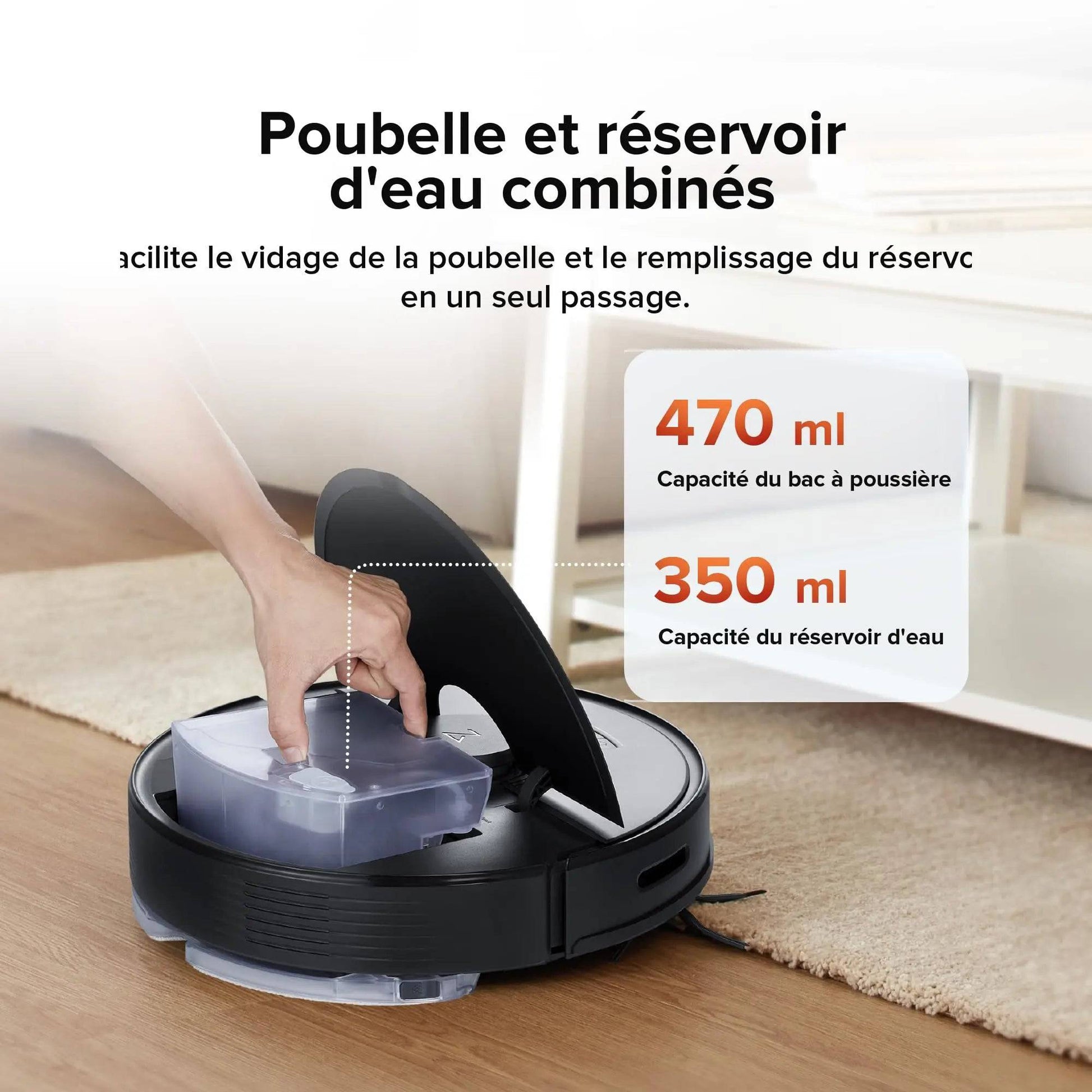 roborock Q7 Max Robot aspirateur Laveur 2 en 1, Aspiration de 4200Pa, Navigation PreciSense LiDAR, 3D Cartographie, 180min Durée, Zones Interdites, Routines Personnalisées, Contrôle APP/Alexa, Blanc Cpourtoi.Net