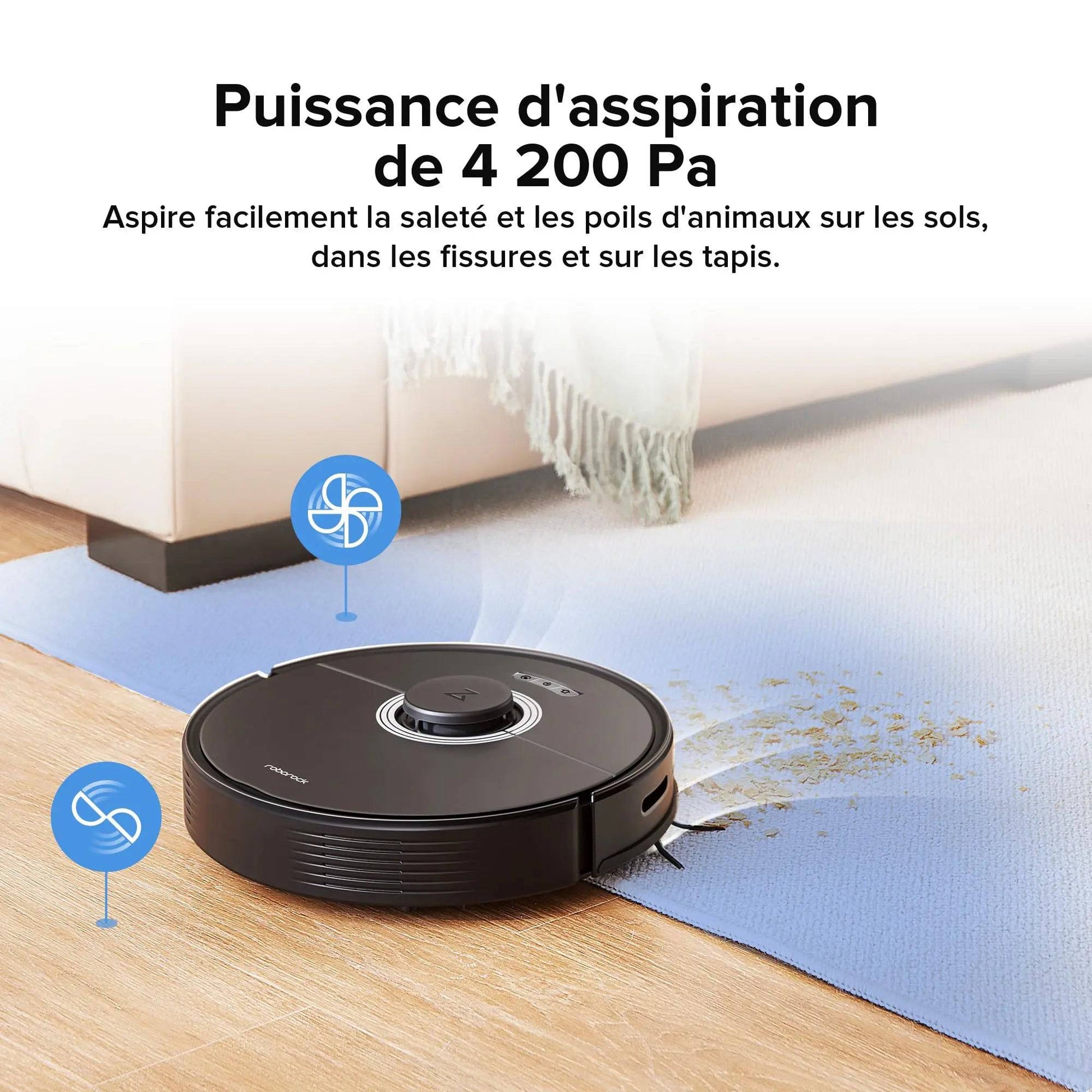 roborock Q7 Max Robot aspirateur Laveur 2 en 1, Aspiration de 4200Pa, Navigation PreciSense LiDAR, 3D Cartographie, 180min Durée, Zones Interdites, Routines Personnalisées, Contrôle APP/Alexa, Blanc Cpourtoi.Net