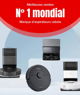 Gamme Roborock avec Q7 Max en vedette, marque numéro 1 mondial des robots aspirateurs pour maison propre.