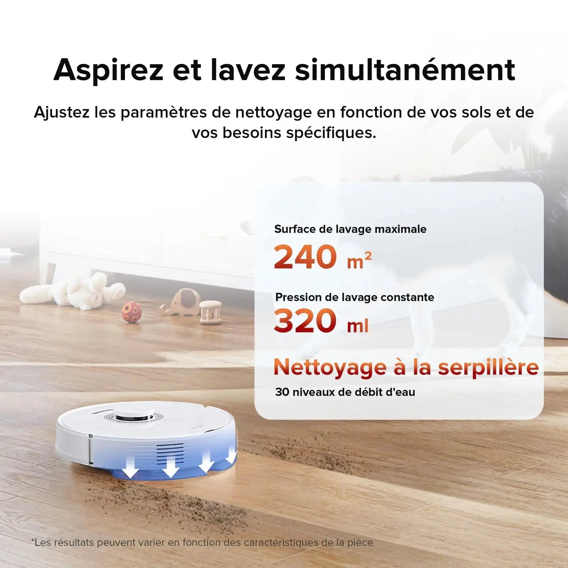 roborock Q7 Max Robot aspirateur Laveur 2 en 1, Aspiration de 4200Pa, Navigation PreciSense LiDAR, 3D Cartographie, 180min Durée, Zones Interdites, Routines Personnalisées, Contrôle APP/Alexa, Blanc Cpourtoi.Net