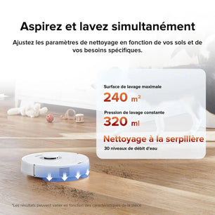 roborock Q7 Max Robot aspirateur Laveur 2 en 1, Aspiration de 4200Pa, Navigation PreciSense LiDAR, 3D Cartographie, 180min Durée, Zones Interdites, Routines Personnalisées, Contrôle APP/Alexa, Blanc Cpourtoi.Net