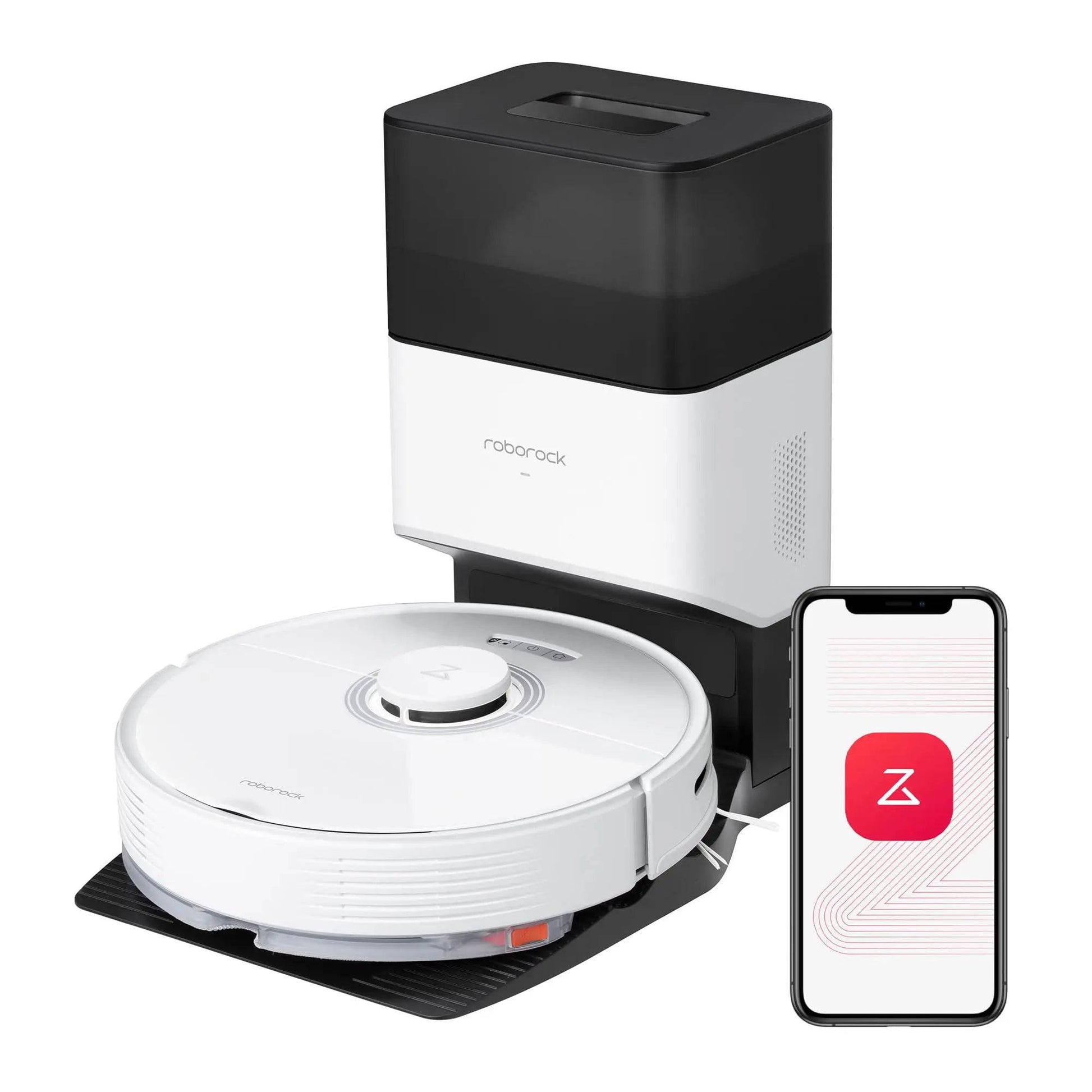 roborock Q7 Max+ Robot Aspirateur Laveur avec Station de Vidage Auto, 4200Pa Aspiration, Navigation PreciSense LiDAR, 3D Cartographie, Zones Interdites, Routines Personnalisées, Contrôle APP/Alexa Cpourtoi.Net