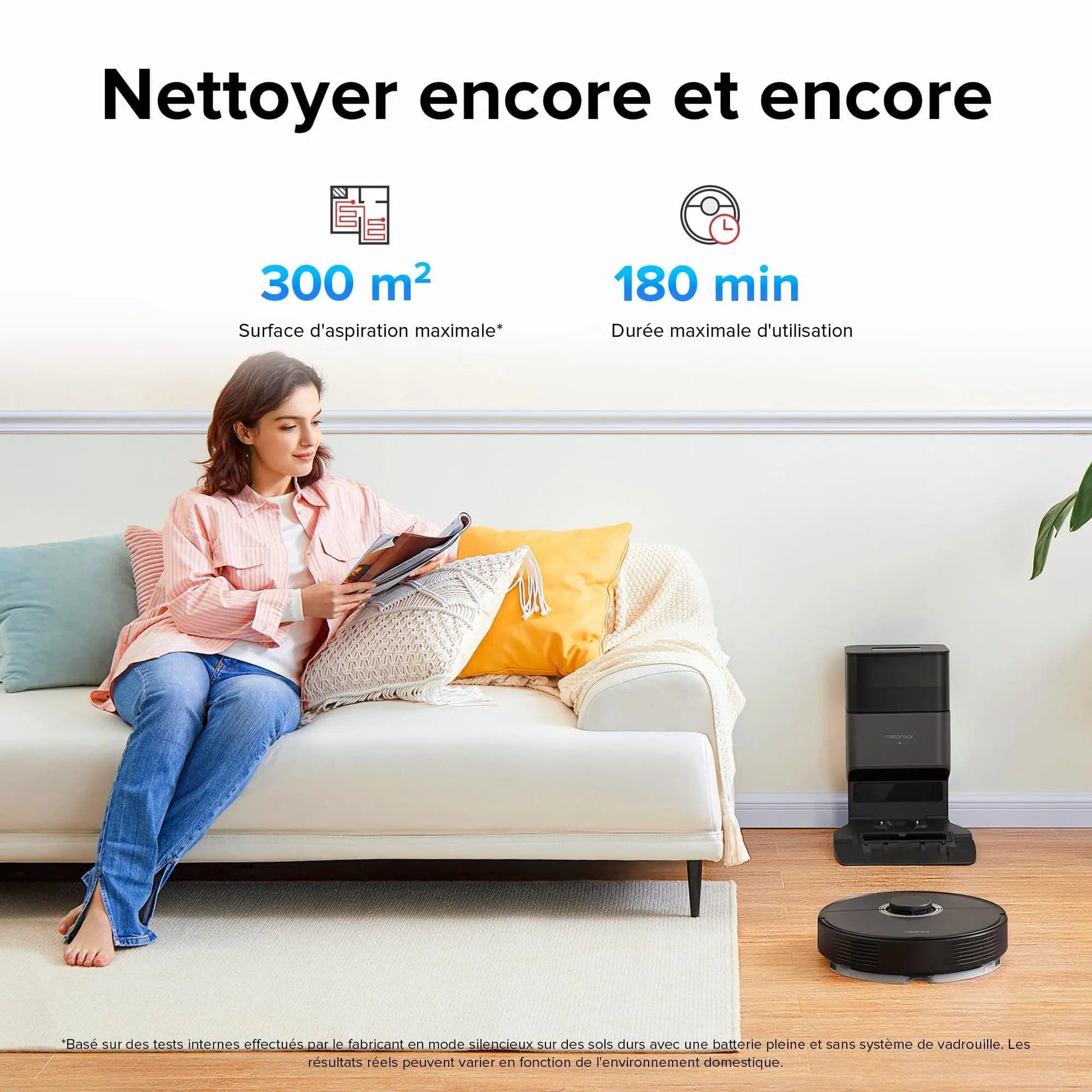 roborock Q7 Max+ Robot Aspirateur Laveur avec Station de Vidage Auto, 4200Pa Aspiration, Navigation PreciSense LiDAR, 3D Cartographie, Zones Interdites, Routines Personnalisées, Contrôle APP/Alexa Cpourtoi.Net