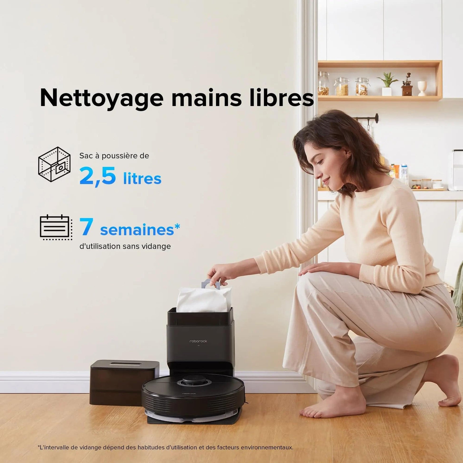 roborock Q7 Max+ Robot Aspirateur Laveur avec Station de Vidage Auto, 4200Pa Aspiration, Navigation PreciSense LiDAR, 3D Cartographie, Zones Interdites, Routines Personnalisées, Contrôle APP/Alexa Cpourtoi.Net