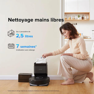 roborock Q7 Max+ Robot Aspirateur Laveur avec Station de Vidage Auto, 4200Pa Aspiration, Navigation PreciSense LiDAR, 3D Cartographie, Zones Interdites, Routines Personnalisées, Contrôle APP/Alexa Cpourtoi.Net