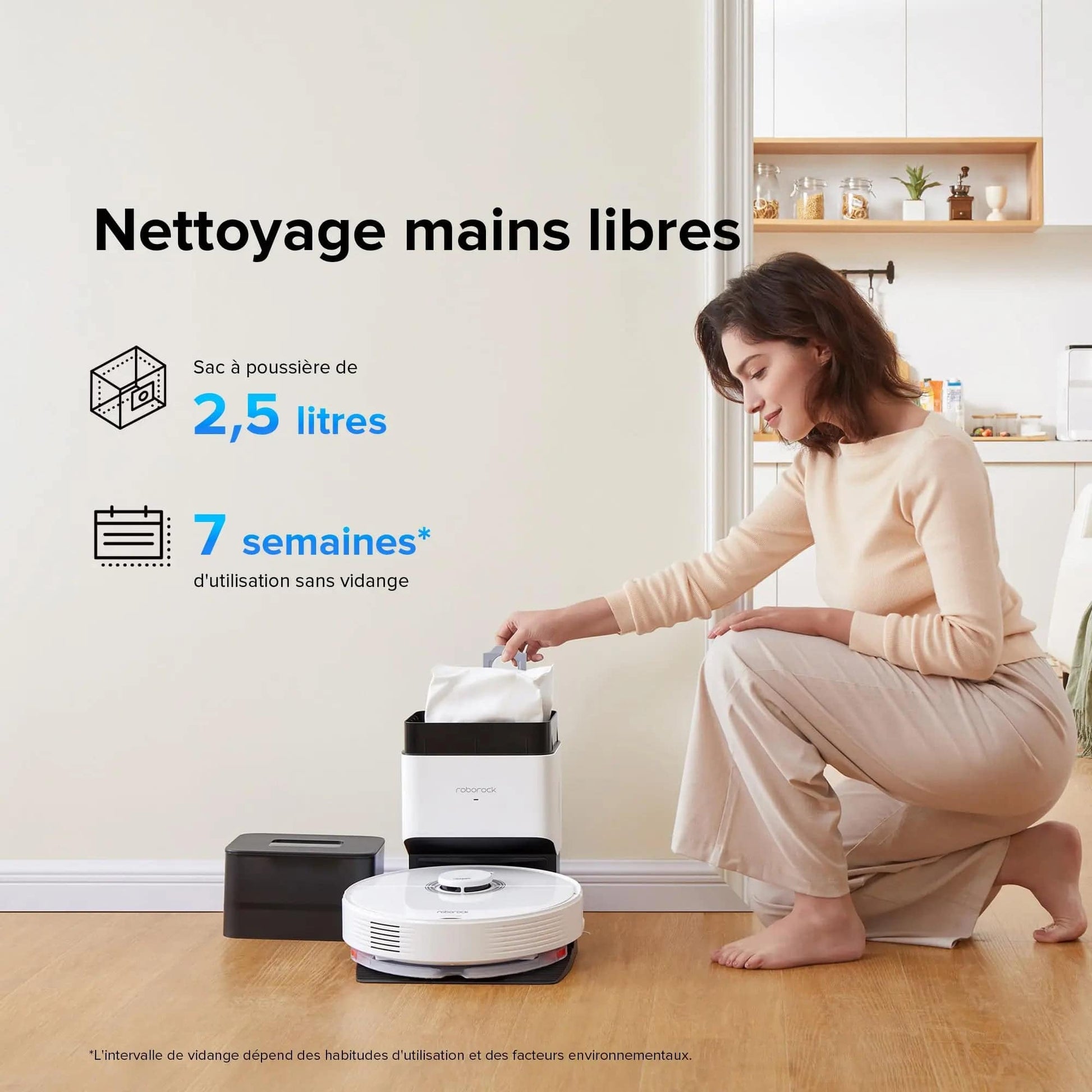 roborock Q7 Max+ Robot Aspirateur Laveur avec Station de Vidage Auto, 4200Pa Aspiration, Navigation PreciSense LiDAR, 3D Cartographie, Zones Interdites, Routines Personnalisées, Contrôle APP/Alexa Cpourtoi.Net