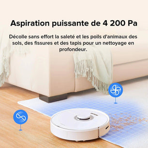roborock Q7 Max+ Robot Aspirateur Laveur avec Station de Vidage Auto, 4200Pa Aspiration, Navigation PreciSense LiDAR, 3D Cartographie, Zones Interdites, Routines Personnalisées, Contrôle APP/Alexa Cpourtoi.Net