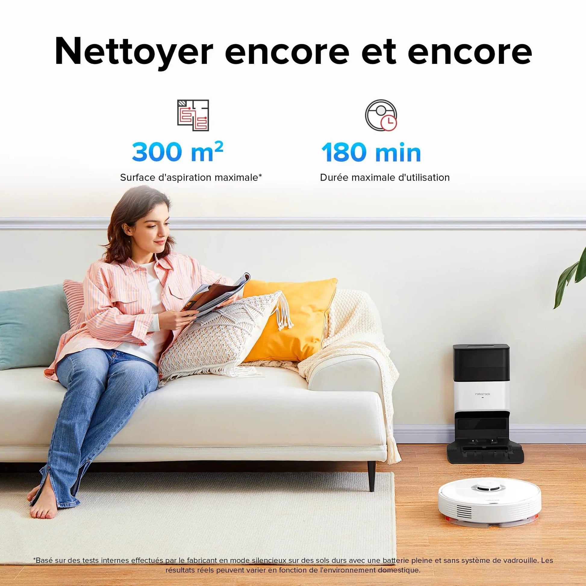 roborock Q7 Max+ Robot Aspirateur Laveur avec Station de Vidage Auto, 4200Pa Aspiration, Navigation PreciSense LiDAR, 3D Cartographie, Zones Interdites, Routines Personnalisées, Contrôle APP/Alexa Cpourtoi.Net