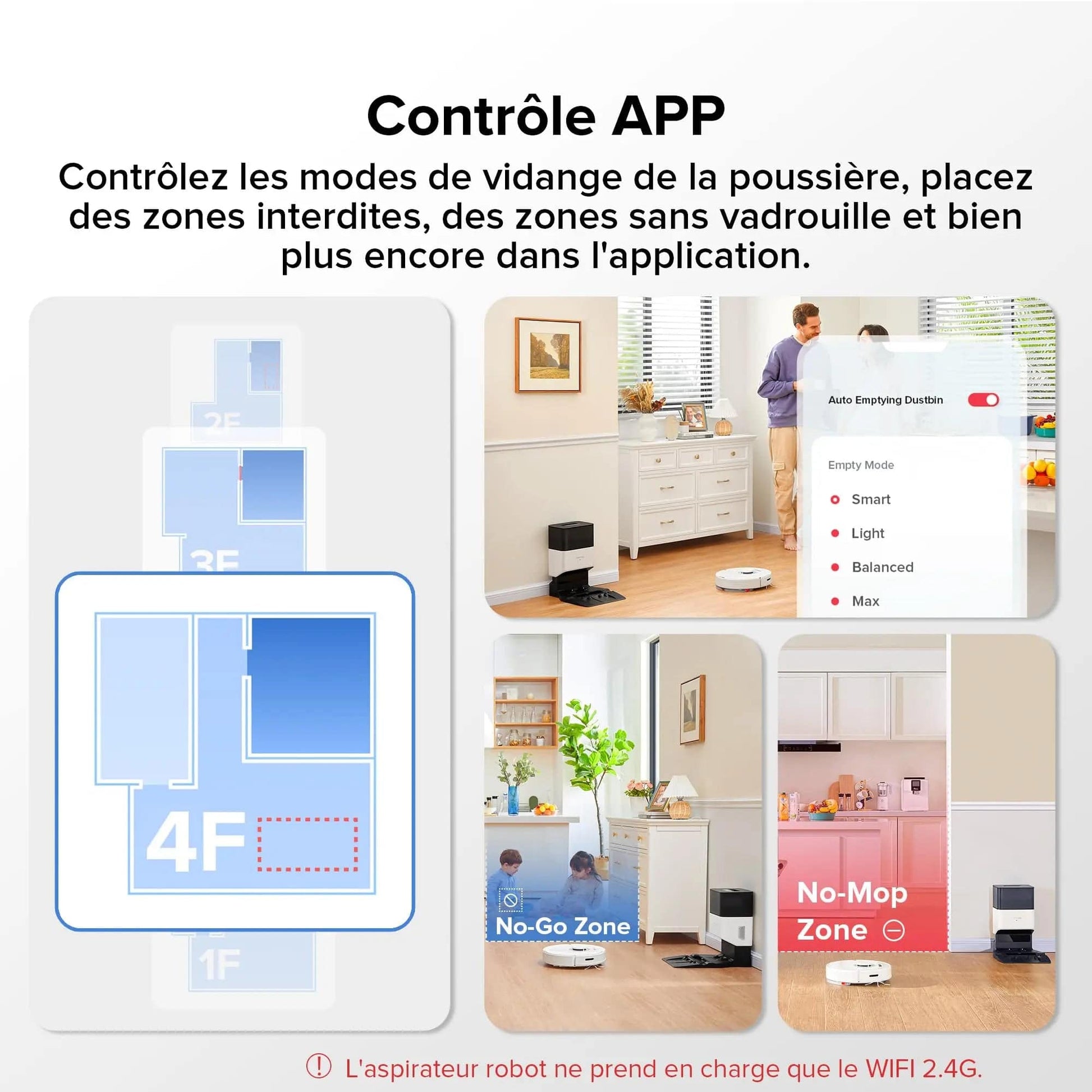 roborock Q7 Max+ Robot Aspirateur Laveur avec Station de Vidage Auto, 4200Pa Aspiration, Navigation PreciSense LiDAR, 3D Cartographie, Zones Interdites, Routines Personnalisées, Contrôle APP/Alexa Cpourtoi.Net