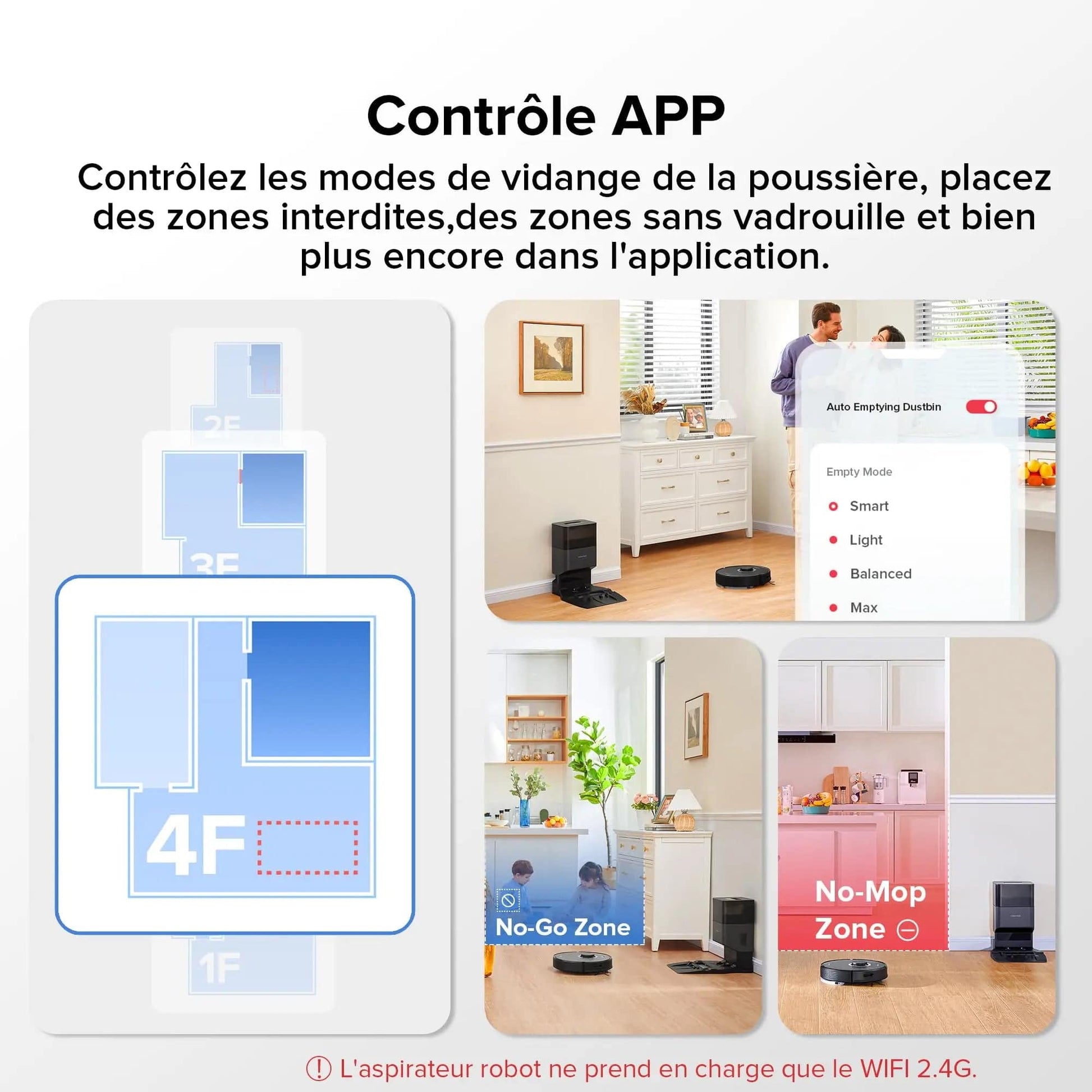 roborock Q7 Max+ Robot Aspirateur Laveur avec Station de Vidage Auto, 4200Pa Aspiration, Navigation PreciSense LiDAR, 3D Cartographie, Zones Interdites, Routines Personnalisées, Contrôle APP/Alexa Cpourtoi.Net