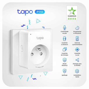 Tapo Prise Connectée WiFi, Suivi de consommation, 16A Type E