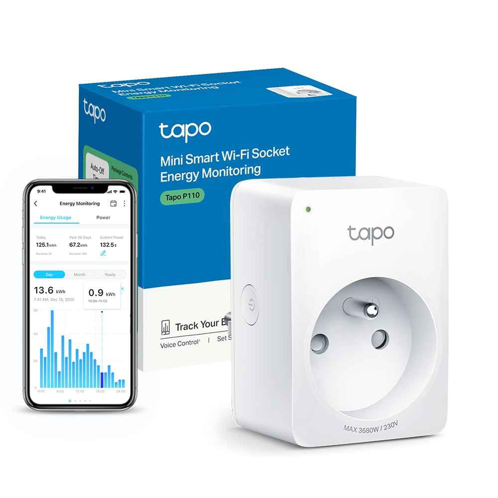 Tapo Prise Connectée WiFi, Suivi de consommation, 16A Type E