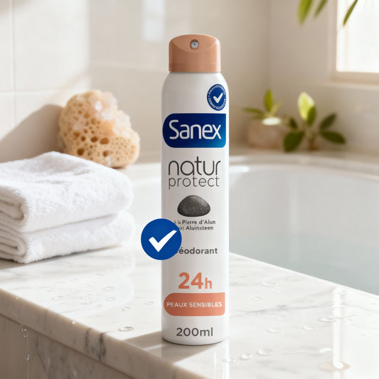 Déodorant Spray Sanex Nature Protect 24 H à la Pierre d'Alun Peaux Sensibles, 200ml - Cpourtoi.Net