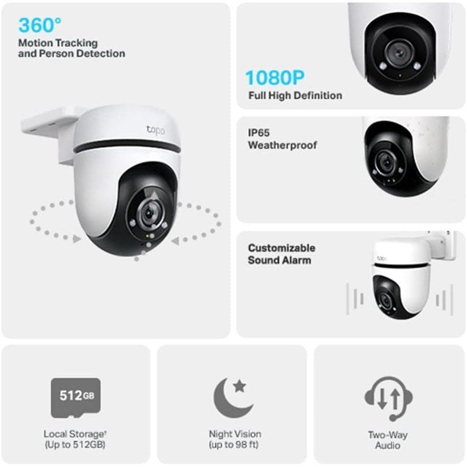 TP - Link Tapo Caméra Surveillance WiFi extérieur 360° 1080p C500 - Cpourtoi.Net
