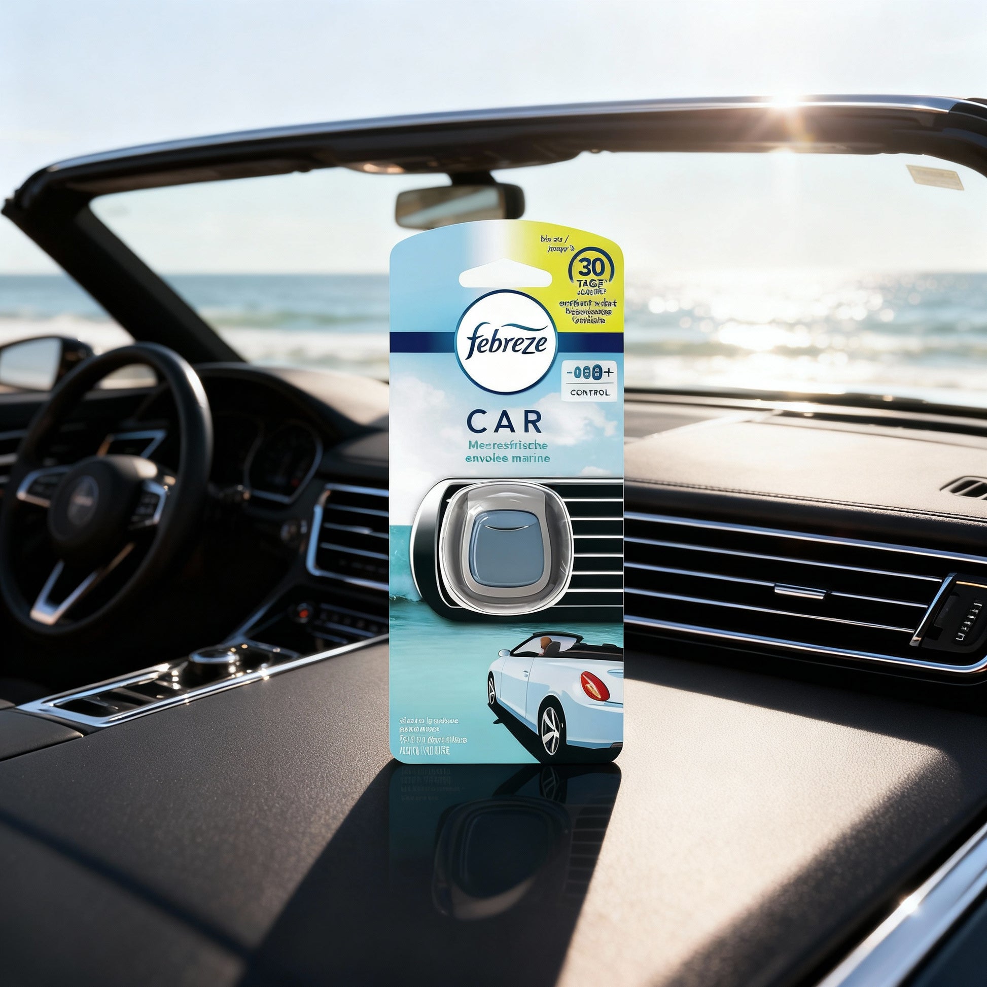 Febreze Diffuseur Voiture Envolée Marine - Fraîcheur et Élimination des Odeurs - Cpourtoi.Net