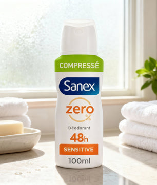 DÉODORANT SANEX COMPRESSÉ SENSITIVE 48H — Protection Douceur pour Peaux Sensibles