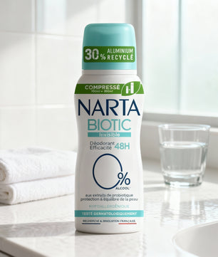 DÉODORANT COMPRESSÉ NARTA BIOTIC INVISIBLE 48H - Protection Intégrale et Confort - Cpourtoi.Net